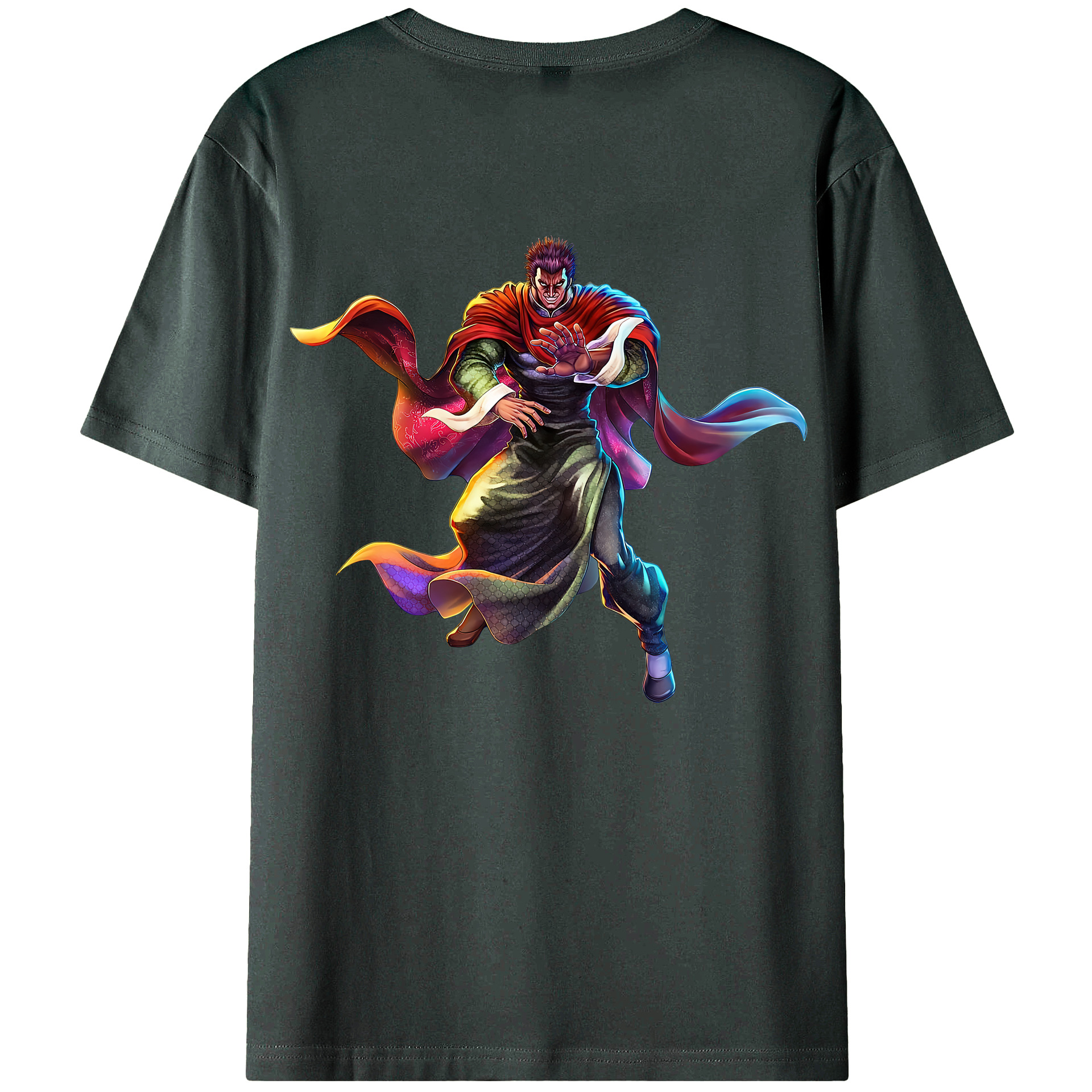 （画像用） 北斗の拳 Fist of the North Star 綿100％ メンズ半袖Tシャツ（バックプリント） 通気性